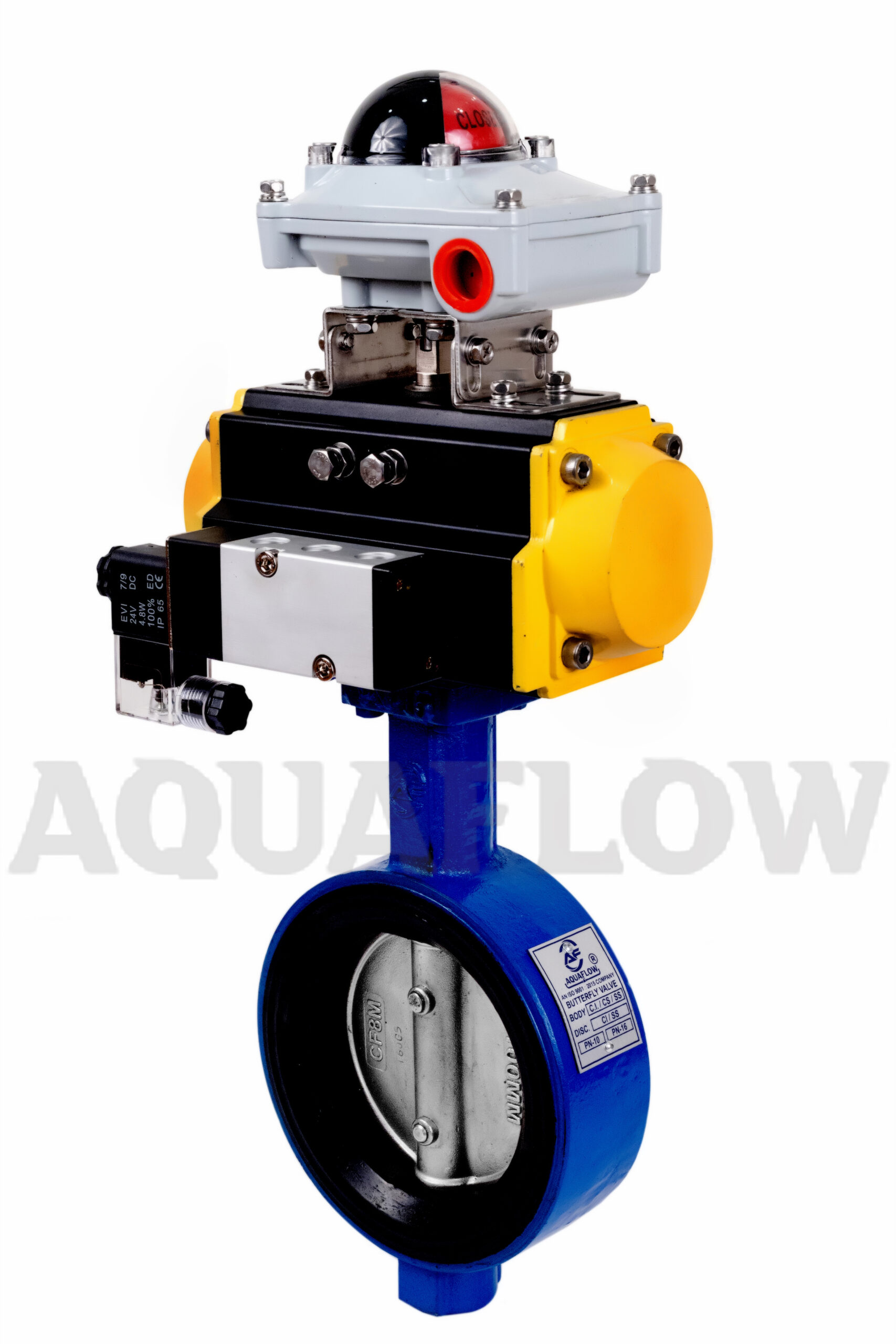 Pneumatic Actuator Operated 2 piece Design PFA / FEP Lined Ball Valve
